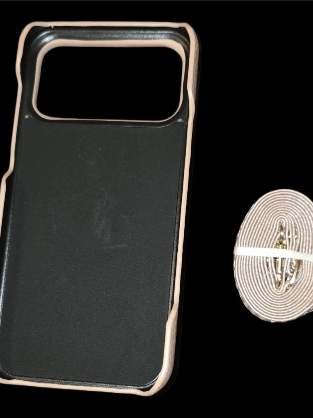 iPhone 17 Pro Max Crossbody Wallet Case - Metallic Rose Gold Zipper Purse